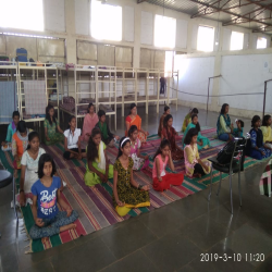  10-03-2019  20 girls participated in Aanapan session at chimboli near Moshi Madar Teresa Samajik sanstha , chimboli near Mosh